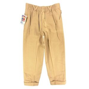 Pete's Partner Vintage Pleated Chino Pants Boys 6 Tan Cotton NWT Made in USA